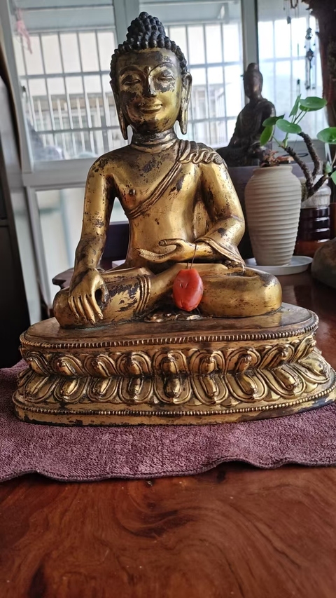 古玩銅器銅皮子佛真品鑒賞圖