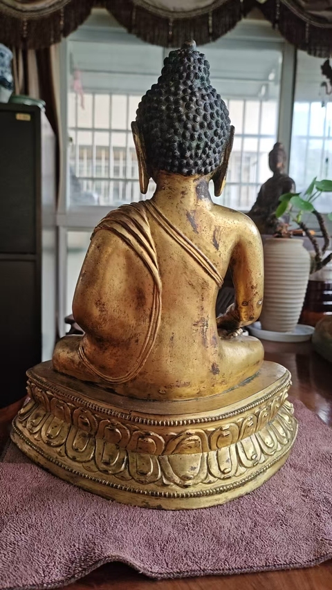 古玩銅器銅皮子佛真品鑒賞圖