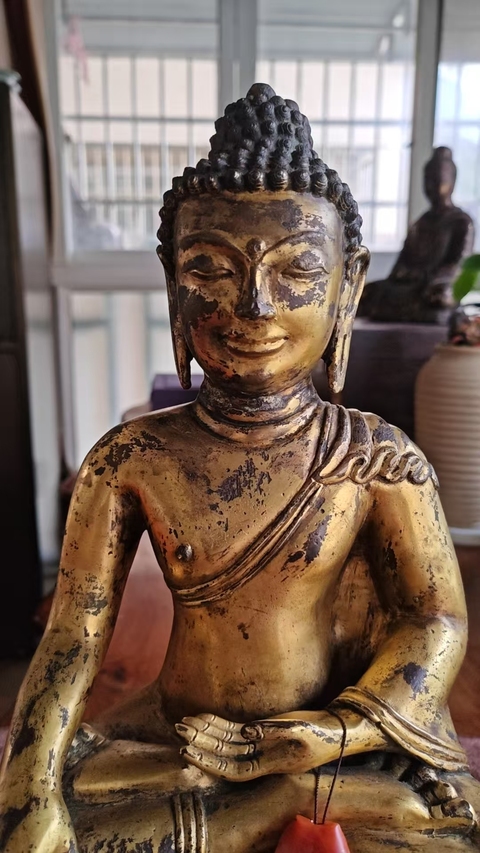 古玩銅器銅皮子佛真品鑒賞圖