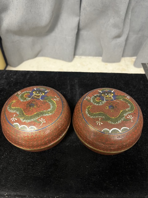 古玩銅器景泰藍蓋盒真品鑒賞圖