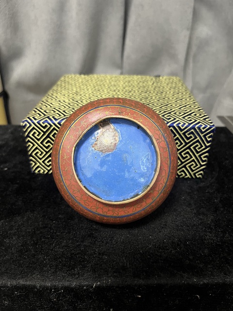 古玩銅器景泰藍蓋盒真品鑒賞圖