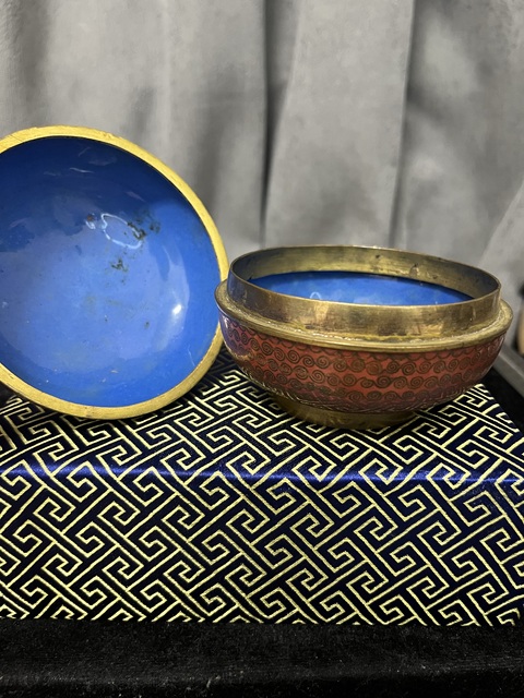 古玩銅器景泰藍蓋盒真品鑒賞圖