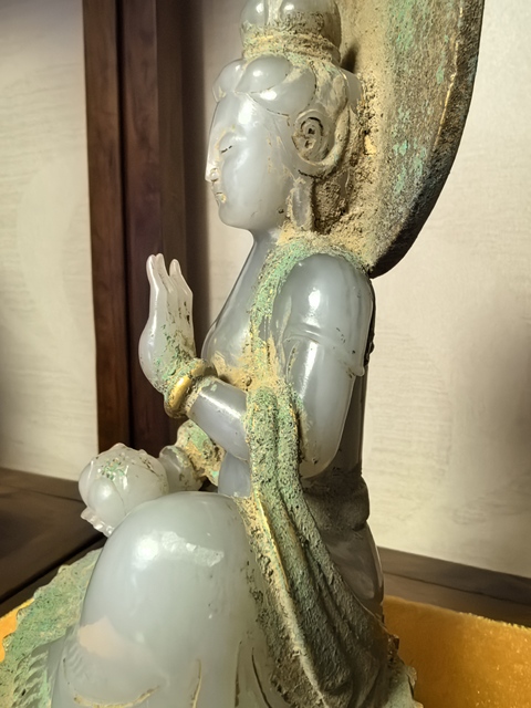 古玩玉器和田玉雕“觀音”擺件真品鑒賞圖