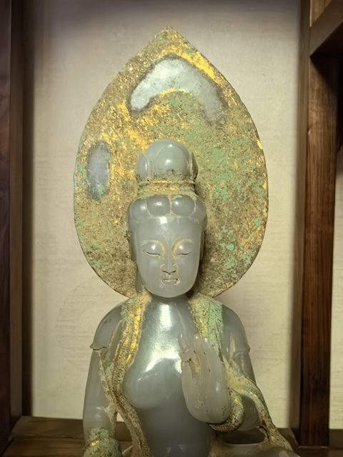 古玩玉器和田玉雕“觀音”擺件真品鑒賞圖