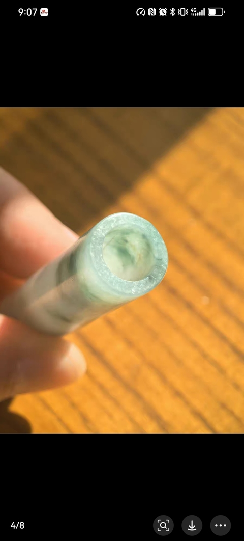 古玩玉器翡翠雕“素紋翎管”真品鑒賞圖
