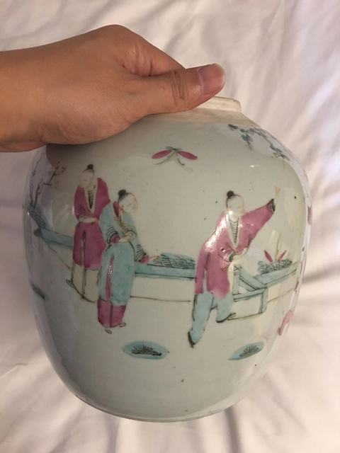 古玩陶瓷嬰戲紋粉彩罐真品鑒賞圖