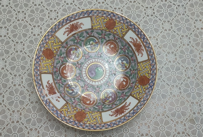 古玩陶瓷廣彩盤真品鑒賞圖