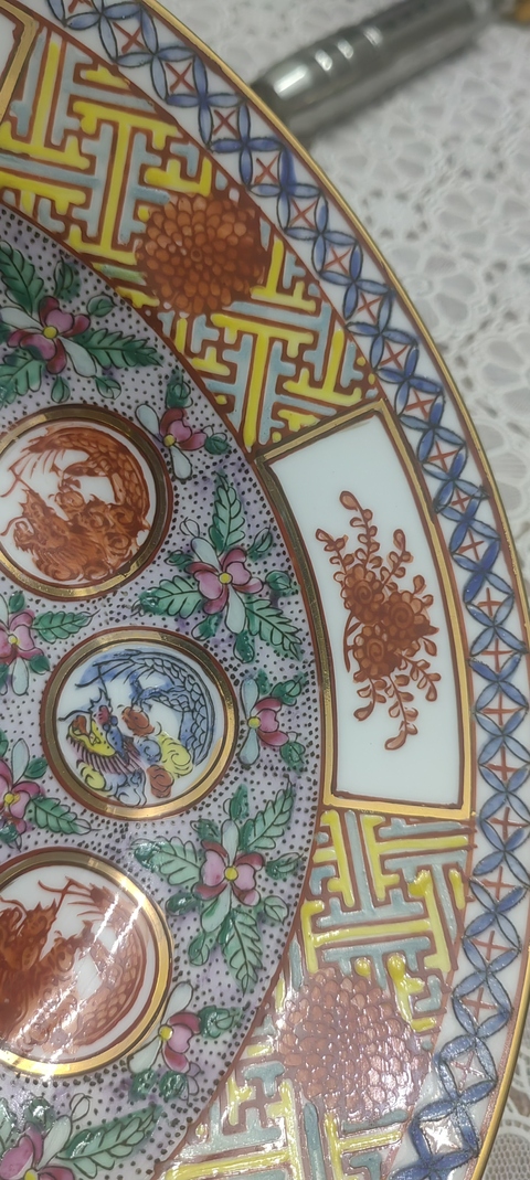 古玩陶瓷廣彩盤真品鑒賞圖