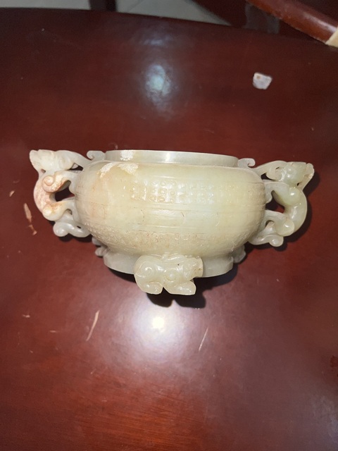 古玩玉器和田玉雕“三足爐”真品鑒賞圖