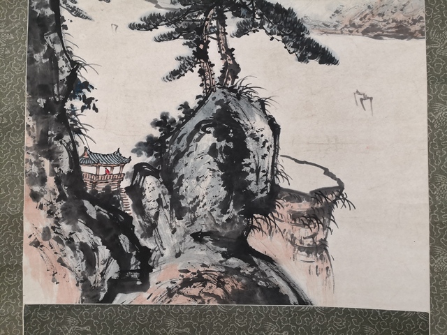 古玩字畫關友聲山水立軸真品鑒賞圖