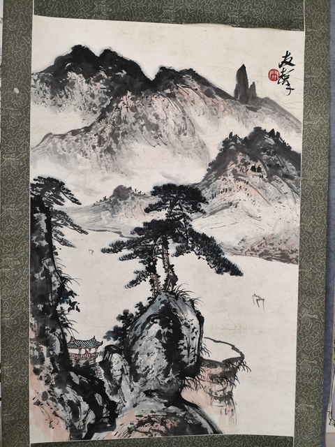 古玩字畫關友聲山水立軸真品鑒賞圖
