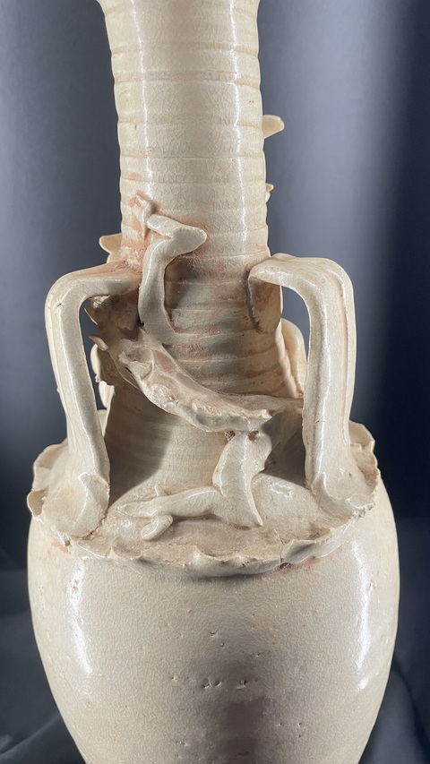 古玩陶瓷青瓷盤口瓶真品鑒賞圖