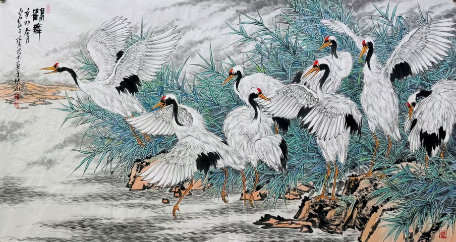 古玩字畫鶴舞真品鑒賞圖
