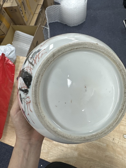 古玩陶瓷民國·粉彩石榴紋粥罐 真品鑒賞圖