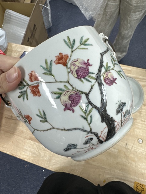 古玩陶瓷民國·粉彩石榴紋粥罐 真品鑒賞圖