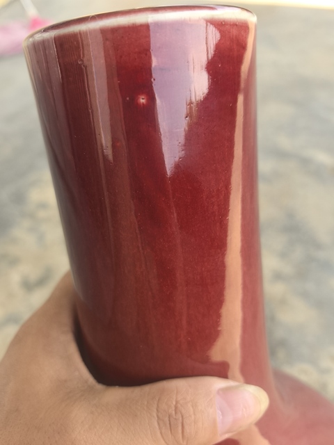 古玩陶瓷郎紅釉天球瓶真品鑒賞圖