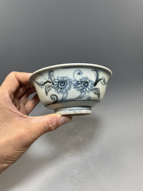 古玩陶瓷【明:萬歷】青花花卉紋貴字碗【貴字紋非常難得】拍賣，當前價格0元