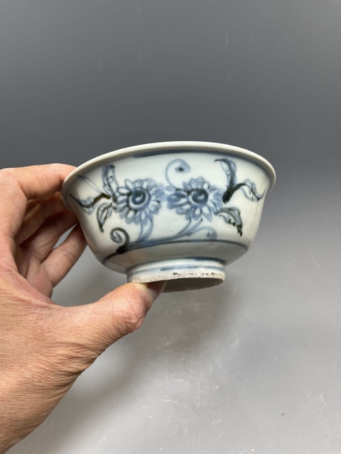 古玩陶瓷【明:萬歷】青花花卉紋貴字碗【貴字紋非常難得】拍賣，當前價格0元