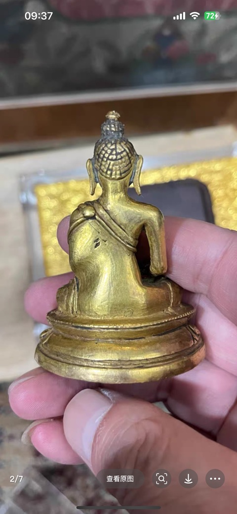 古玩銅器銅鎏金釋迦摩尼真品鑒賞圖