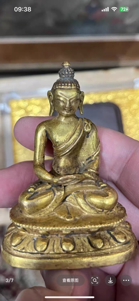 古玩銅器銅鎏金釋迦摩尼真品鑒賞圖