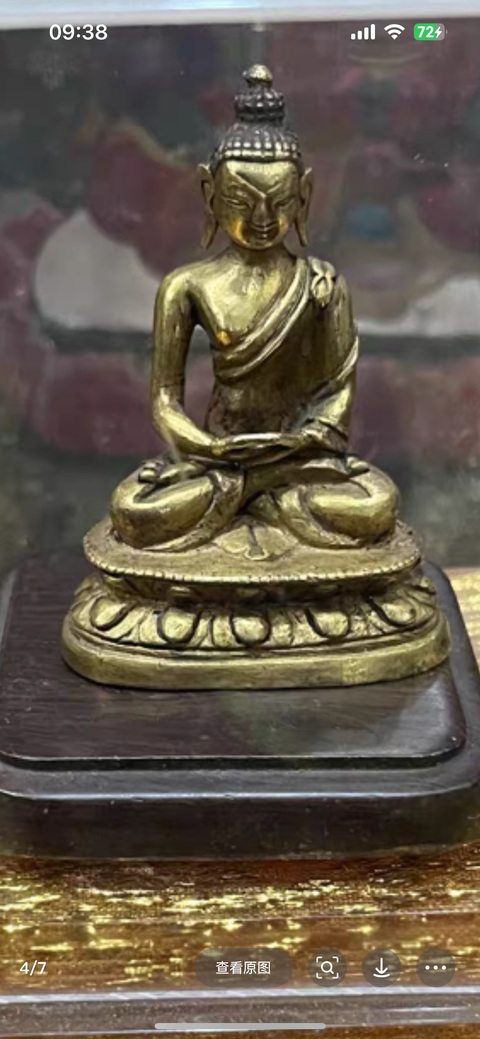 古玩銅器銅鎏金釋迦摩尼真品鑒賞圖