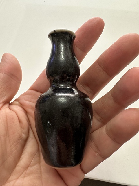 古玩陶瓷黑釉葫蘆瓶真品鑒賞圖