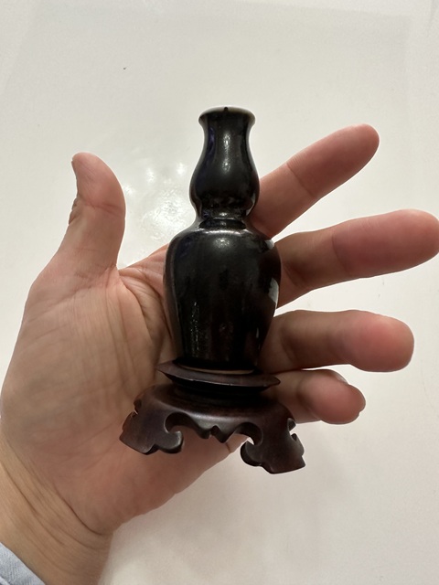 古玩陶瓷黑釉葫蘆瓶真品鑒賞圖