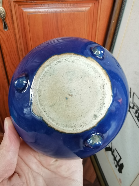 古玩陶瓷祭蘭釉三足爐真品鑒賞圖