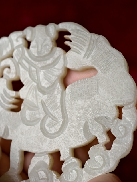 古玩玉器麒麟送子真品鑒賞圖