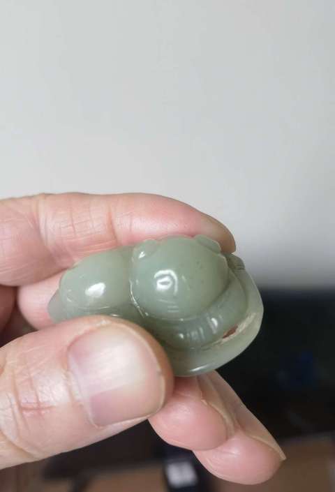 古玩玉器和田玉雕“一夜承獾”掛件拍賣，當前價格40元