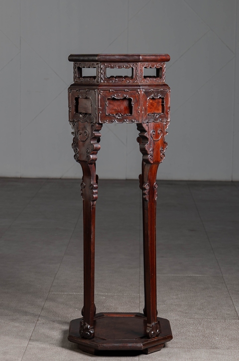 古玩雜項(xiàng)紅木高幾真品鑒賞圖