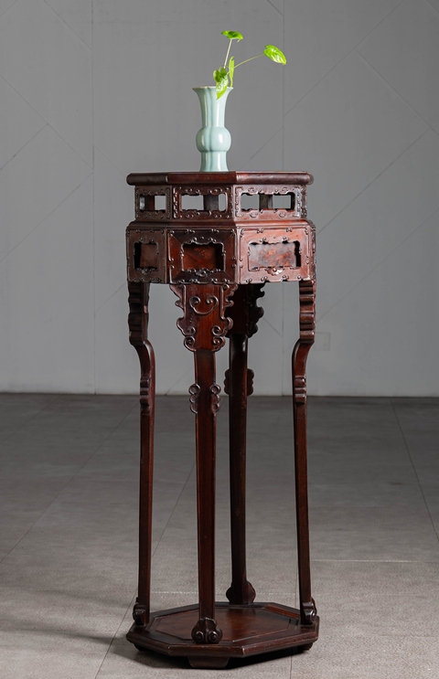 古玩雜項(xiàng)紅木高幾真品鑒賞圖