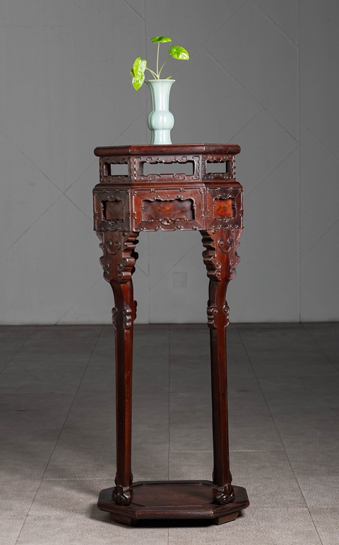 古玩雜項(xiàng)紅木高幾真品鑒賞圖