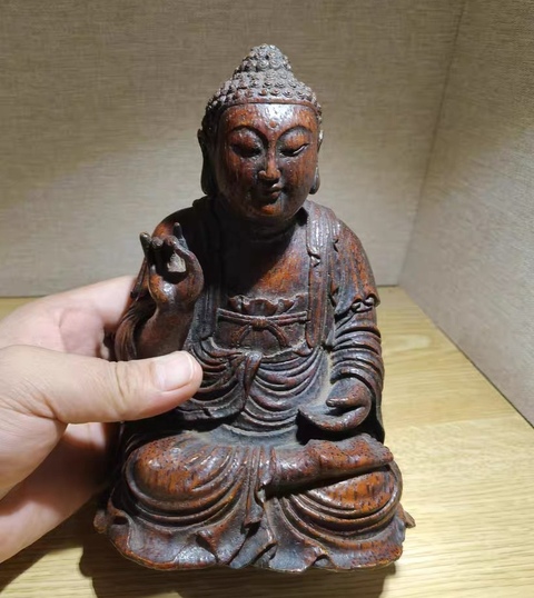 古玩雜項竹雕佛造像真品鑒賞圖