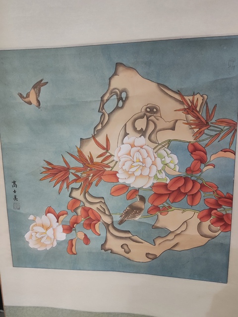 古玩字畫手工原裝原裱河南名家高士美  花卉拍賣，當前價格1元
