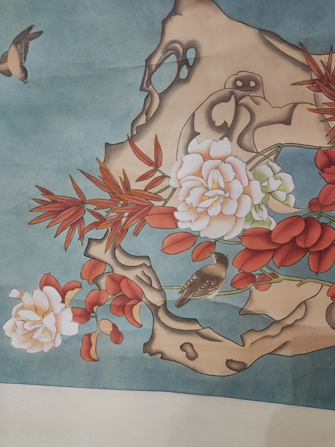 古玩字畫手工原裝原裱河南名家高士美  花卉拍賣，當前價格1元
