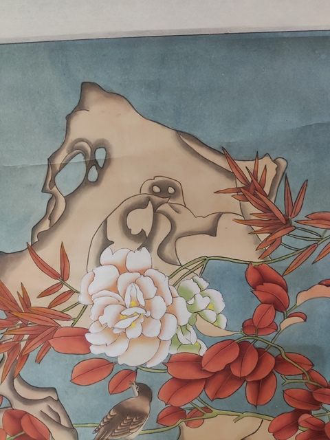 古玩字畫手工原裝原裱河南名家高士美  花卉拍賣，當前價格1元