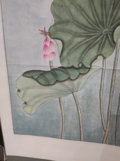 古玩字畫手工原裝原裱河南名家高士美 荷花拍賣,當(dāng)前價(jià)格1元