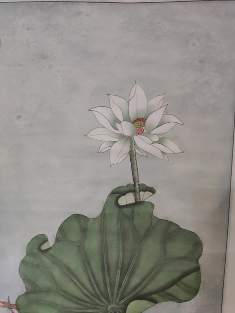 古玩字畫手工原裝原裱河南名家高士美 荷花拍賣,當(dāng)前價(jià)格1元
