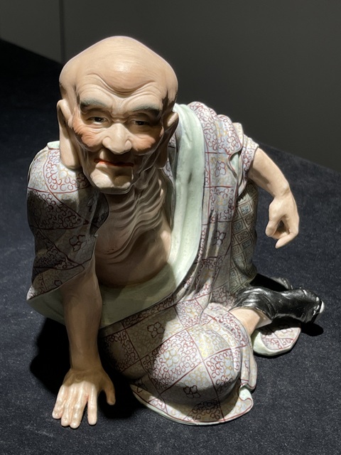 古玩陶瓷粉彩羅漢瓷像真品鑒賞圖