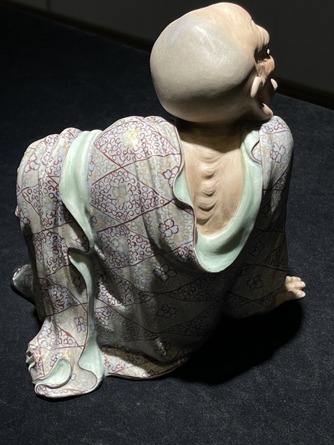 古玩陶瓷粉彩羅漢瓷像真品鑒賞圖