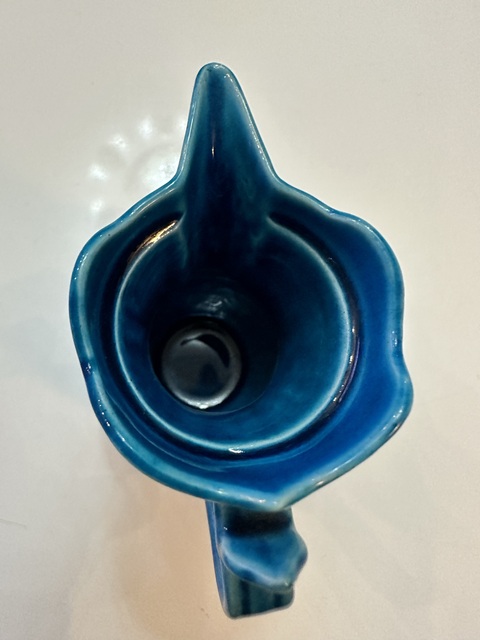 古玩陶瓷孔雀藍釉僧帽壺真品鑒賞圖