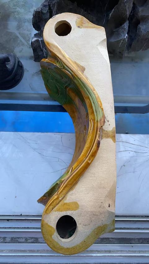 古玩陶瓷素三彩瓷枕真品鑒賞圖