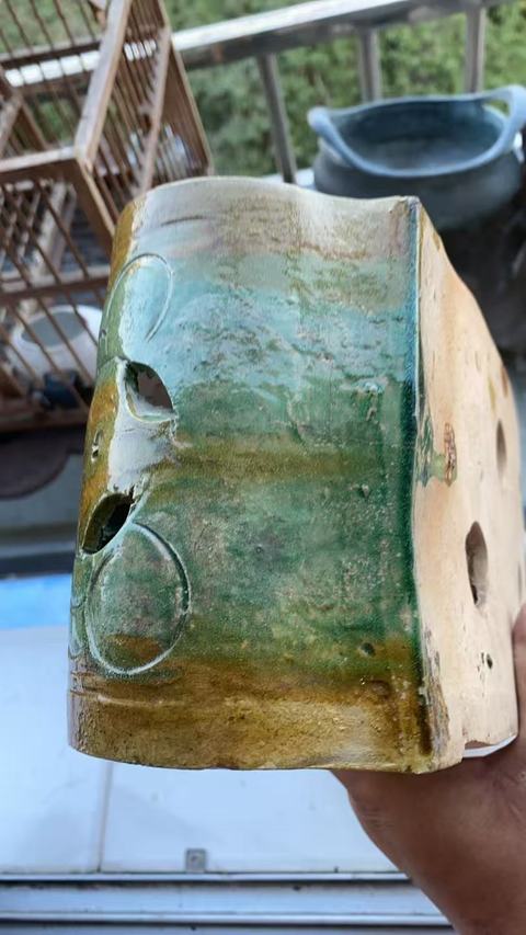 古玩陶瓷素三彩瓷枕真品鑒賞圖