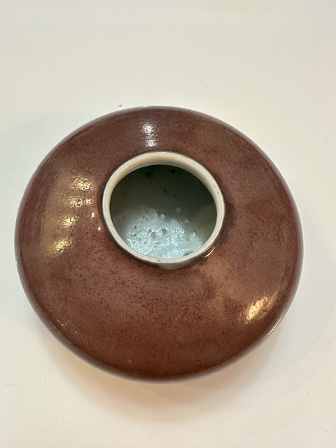 古玩陶瓷紅釉水盂真品鑒賞圖