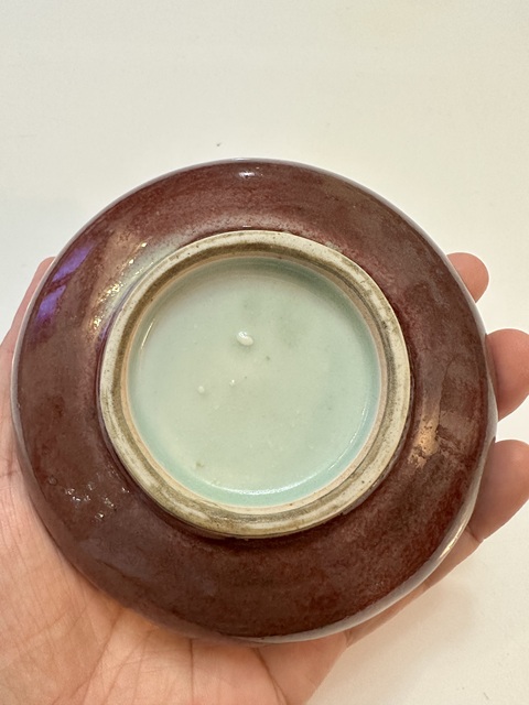 古玩陶瓷紅釉水盂真品鑒賞圖