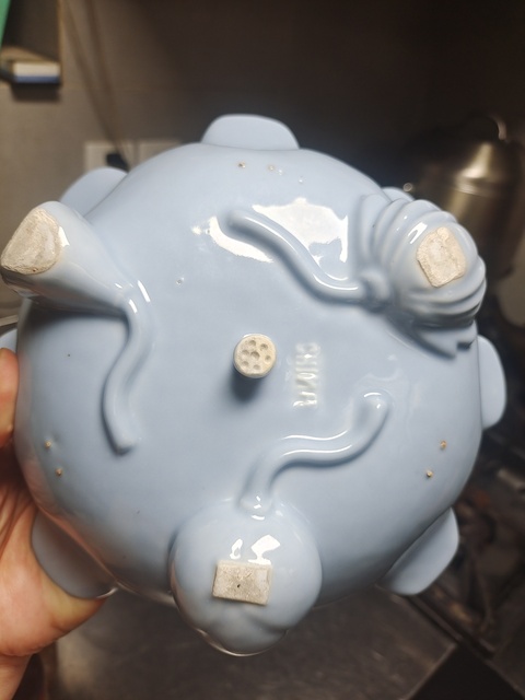 古玩陶瓷天藍釉水仙盆真品鑒賞圖