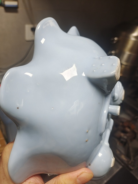 古玩陶瓷天藍釉水仙盆真品鑒賞圖