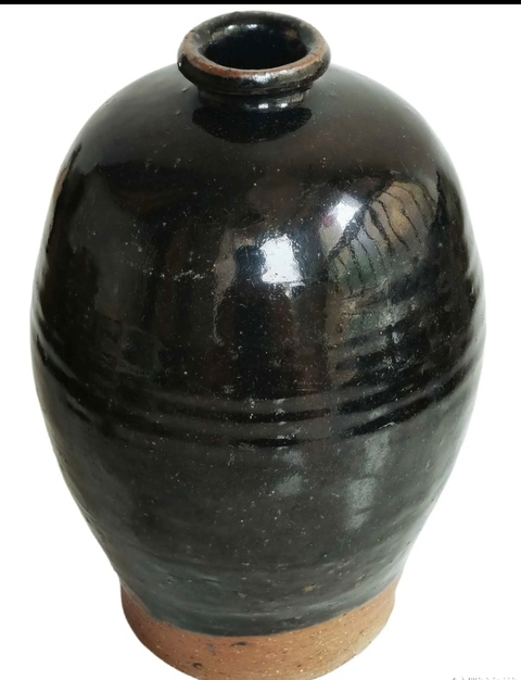古玩陶瓷磁州窯黑釉梅瓶真品鑒賞圖