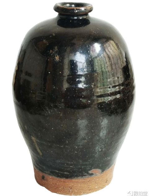 古玩陶瓷磁州窯黑釉梅瓶真品鑒賞圖